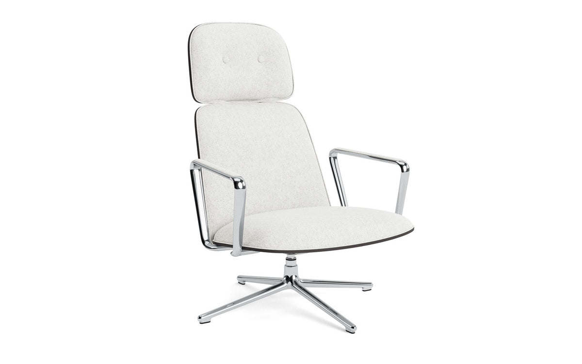 Pad Lounge-Sessel hoch mit Drehgestell und Kippfunktion alu und Schwarz/Hallingdal in Hallingdal 110 präsentiert im Onlineshop von KAQTU Design AG. Drehsessel ist von Normann Copenhagen