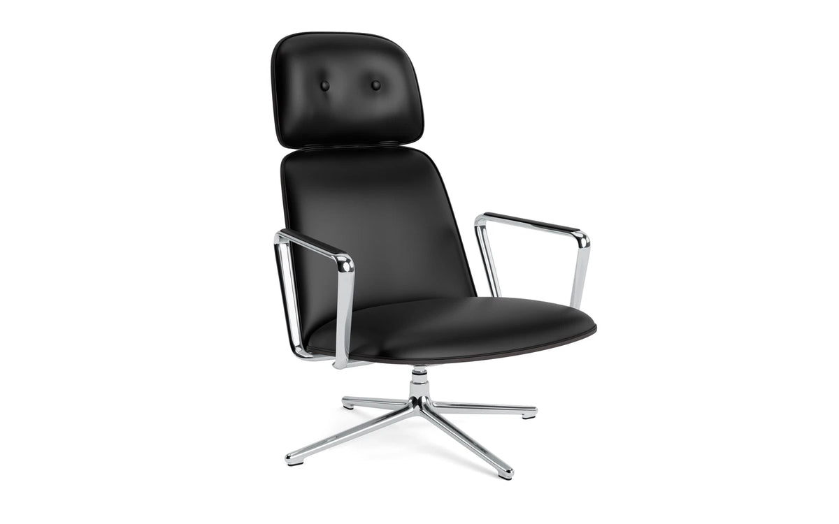 Pad Lounge-Sessel hoch mit Drehgestell und Kippfunktion alu und Schwarz/Ultra in Ultra 41599 präsentiert im Onlineshop von KAQTU Design AG. Drehsessel ist von Normann Copenhagen