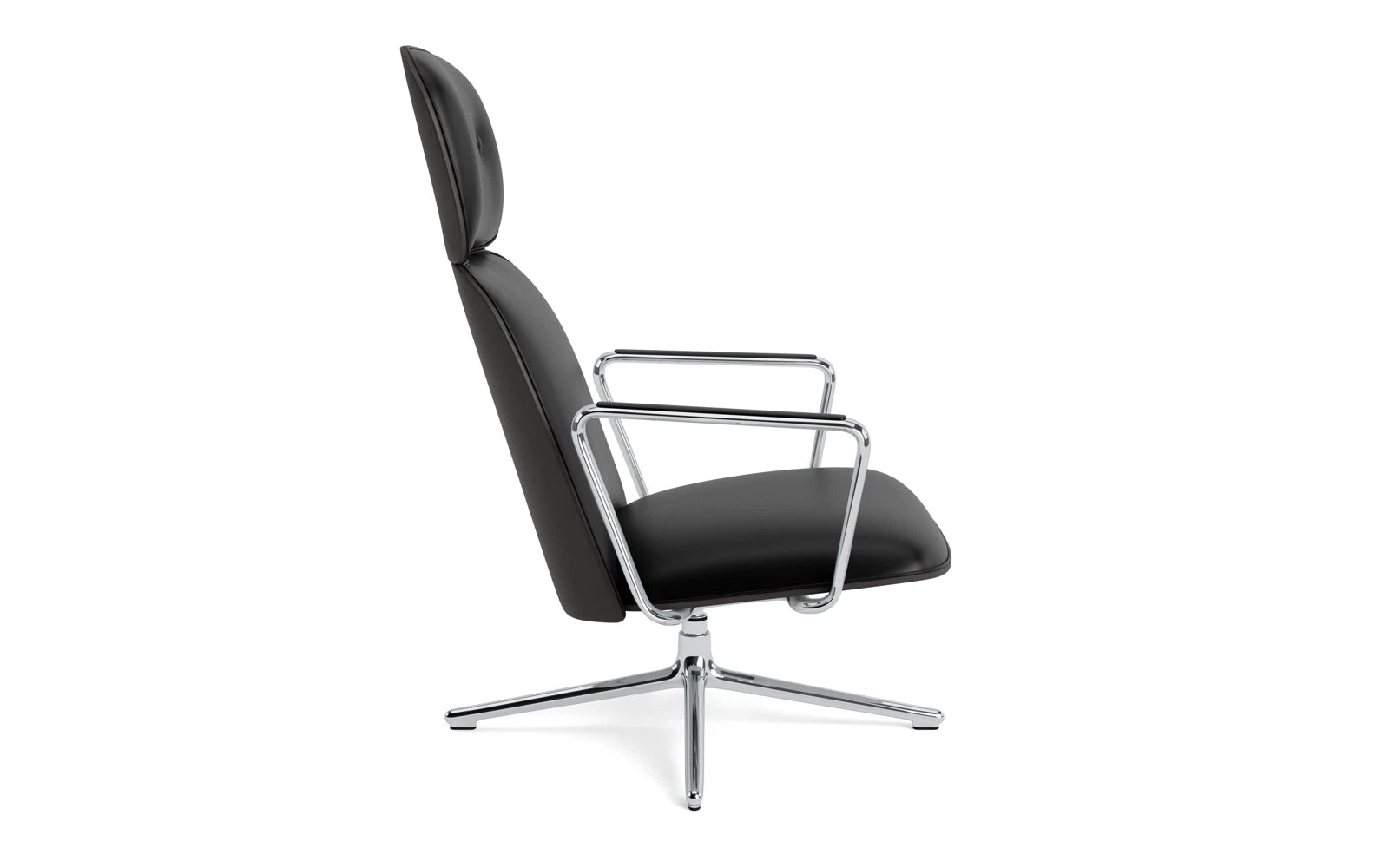 Pad Lounge-Sessel hoch mit Drehgestell und Kippfunktion alu und Schwarz/Ultra in Ultra 41599 präsentiert im Onlineshop von KAQTU Design AG. Sessel ist von Normann Copenhagen