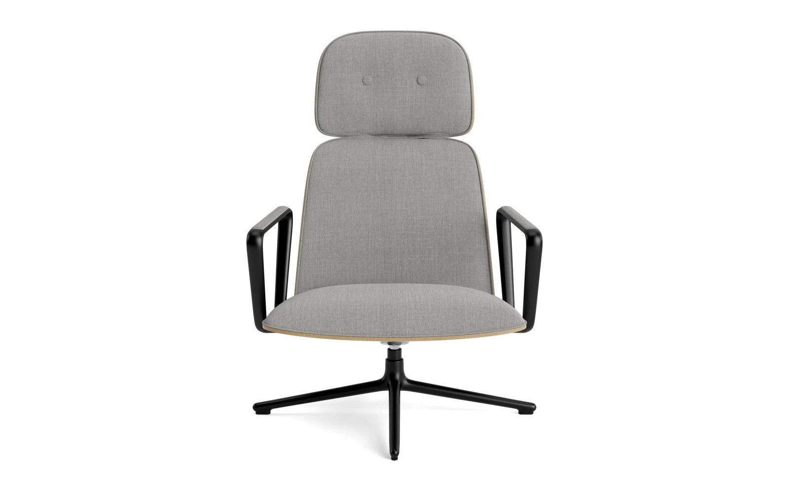 Pad Lounge-Sessel hoch mit Drehgestell und Kippfunktion Schwarz Alu Eiche/Remix in Remix 133 präsentiert im Onlineshop von KAQTU Design AG. Sessel ist von Normann Copenhagen