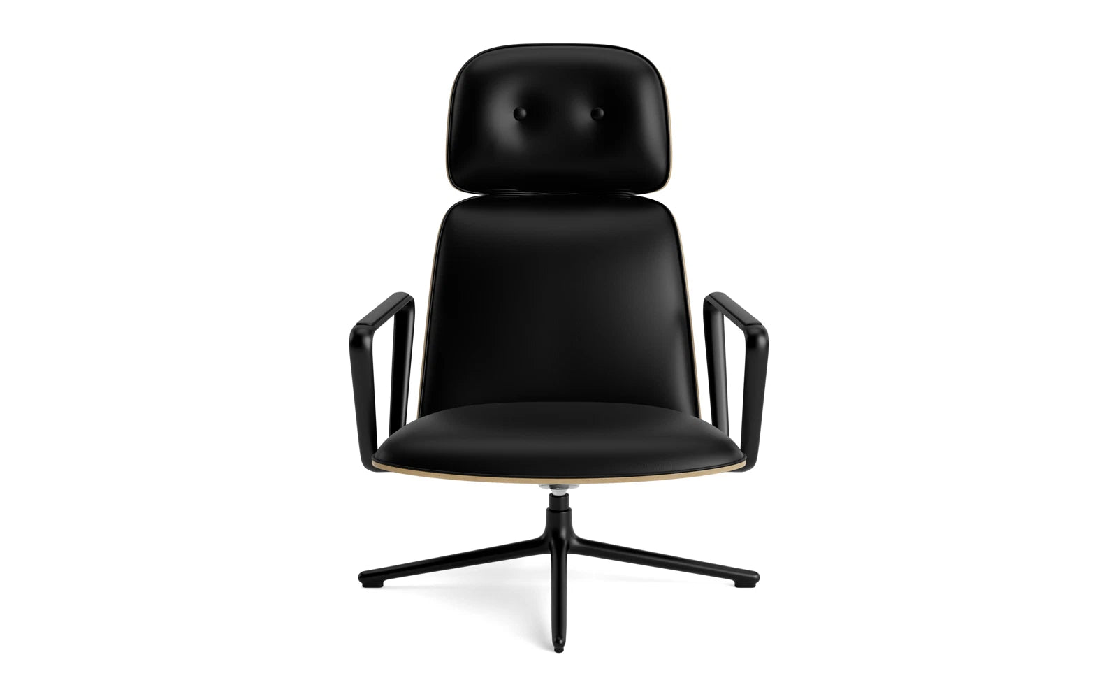 Pad Lounge-Sessel hoch mit Drehgestell und Kippfunktion Schwarz Alu Eiche/Ultra in Ultra 41599 präsentiert im Onlineshop von KAQTU Design AG. Sessel ist von Normann Copenhagen