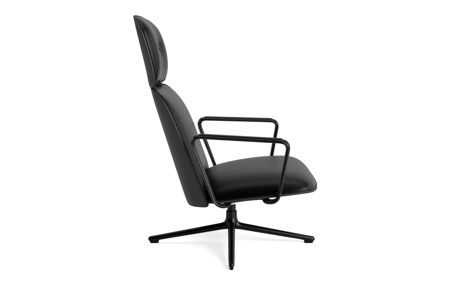 Pad Lounge-Sessel hoch mit Drehgestell und Kippfunktion Schwarz Alu Schwarz/Ultra in Ultra 41599 präsentiert im Onlineshop von KAQTU Design AG. Sessel ist von Normann Copenhagen