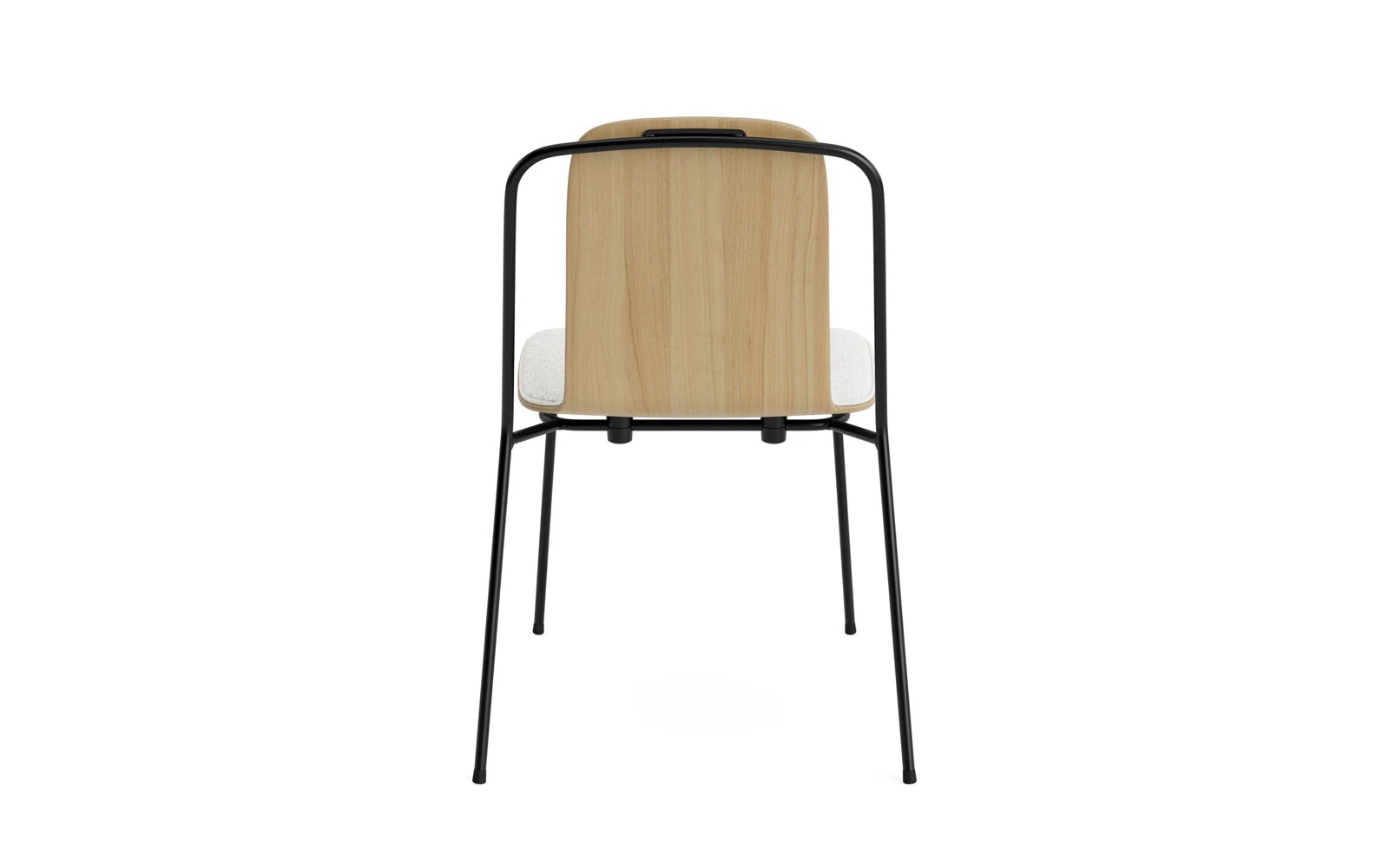 Studio Stuhl Frontpolster Schwarz Stahl Eiche/Hallingdal in Hallingdal 110 präsentiert im Onlineshop von KAQTU Design AG. Stuhl ist von Normann Copenhagen
