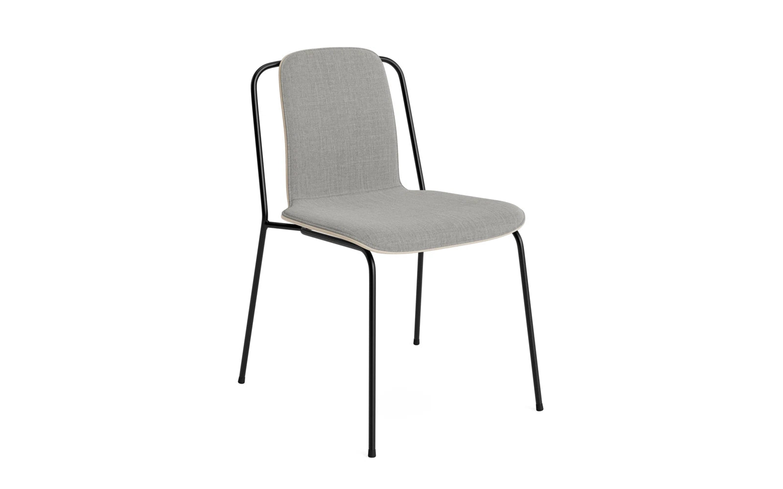 Studio Stuhl Frontpolster, schwarzes Stahl & hellgrau Remix in Remix 133 präsentiert im Onlineshop von KAQTU Design AG. Stuhl ist von Normann Copenhagen