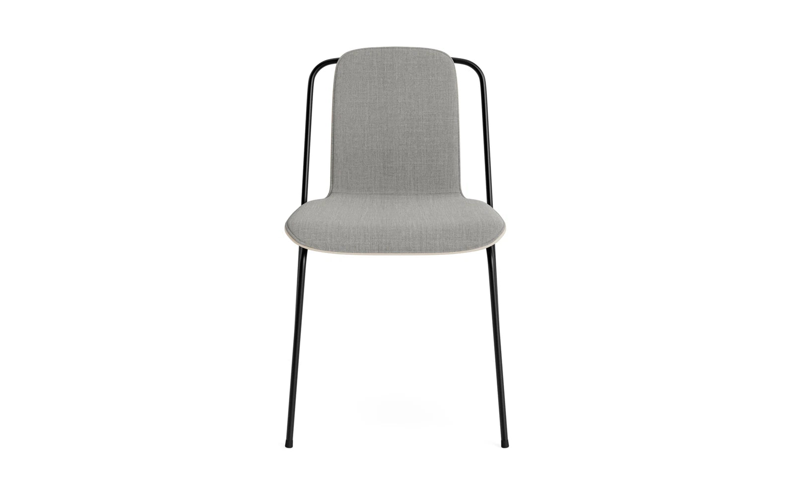 Studio Stuhl Frontpolster, schwarzes Stahl & hellgrau Remix in Remix 133 präsentiert im Onlineshop von KAQTU Design AG. Stuhl ist von Normann Copenhagen