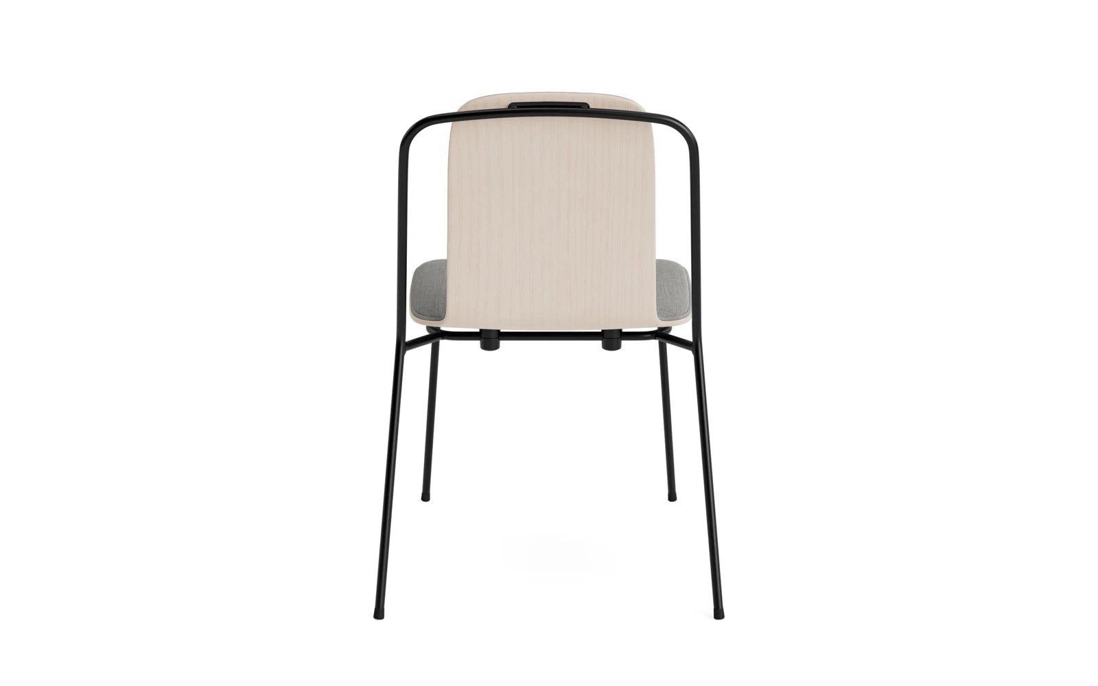 Studio Stuhl Frontpolster, schwarzes Stahl & hellgrau Remix in Remix 133 präsentiert im Onlineshop von KAQTU Design AG. Stuhl ist von Normann Copenhagen