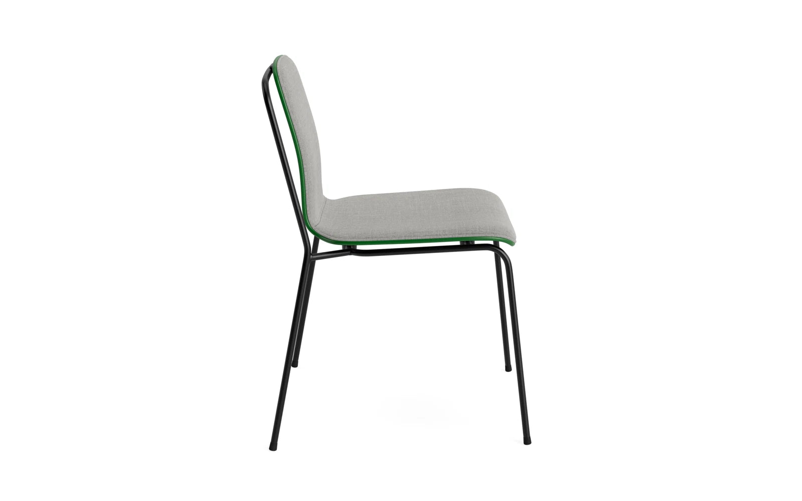 Studio Stuhl Frontpolster, schwarzes Stahl & Grün Remix in Remix 133 präsentiert im Onlineshop von KAQTU Design AG. Stuhl ist von Normann Copenhagen