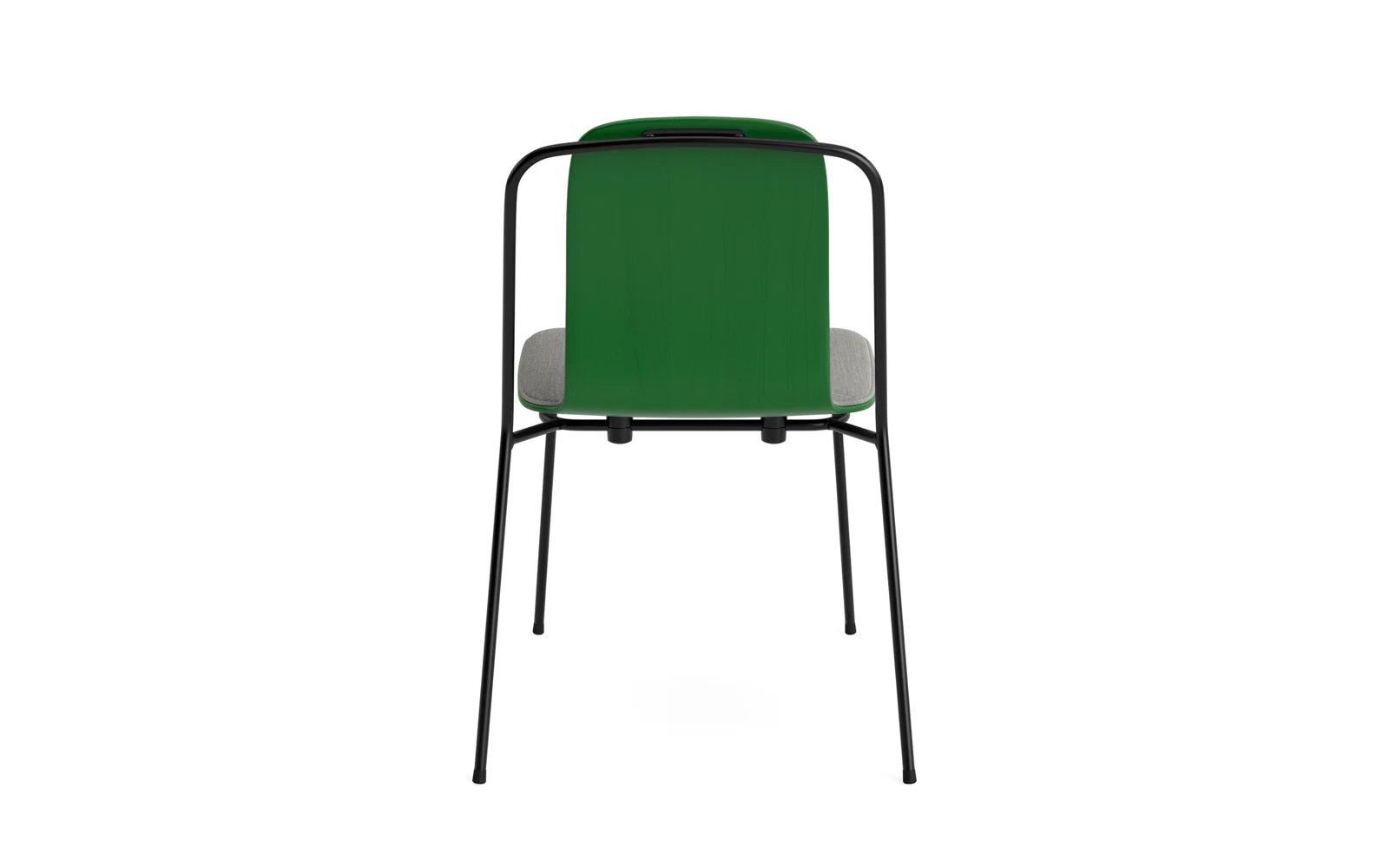Studio Stuhl Frontpolster, schwarzes Stahl & Grün Remix in Remix 133 präsentiert im Onlineshop von KAQTU Design AG. Stuhl ist von Normann Copenhagen