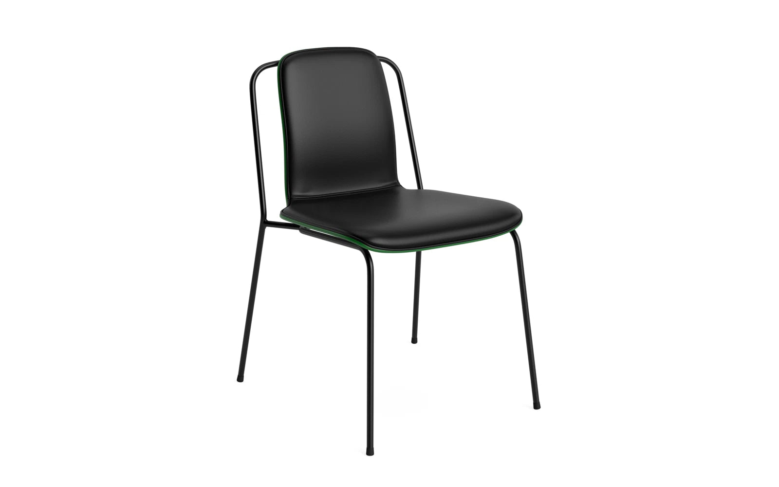 Studio Stuhl Frontpolster, schwarzes Stahl & Grün Ultra in Ultra 41599 präsentiert im Onlineshop von KAQTU Design AG. Stuhl ist von Normann Copenhagen