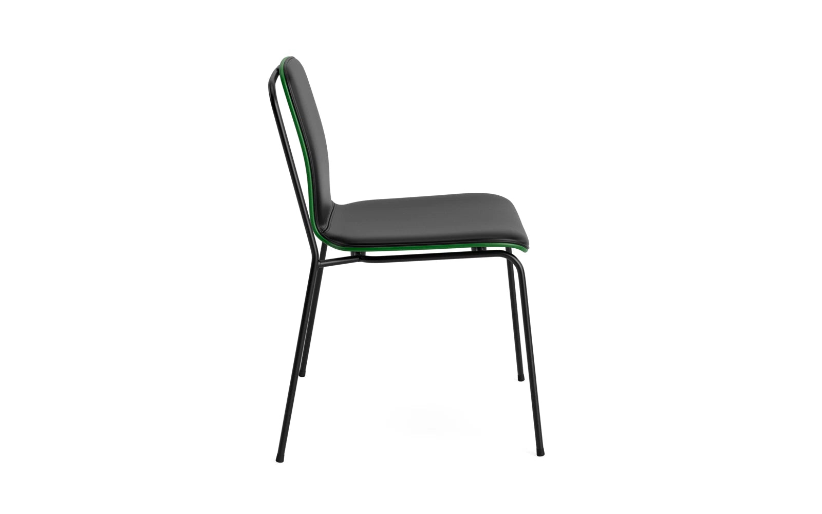 Studio Stuhl Frontpolster, schwarzes Stahl & Grün Ultra in Ultra 41599 präsentiert im Onlineshop von KAQTU Design AG. Stuhl ist von Normann Copenhagen