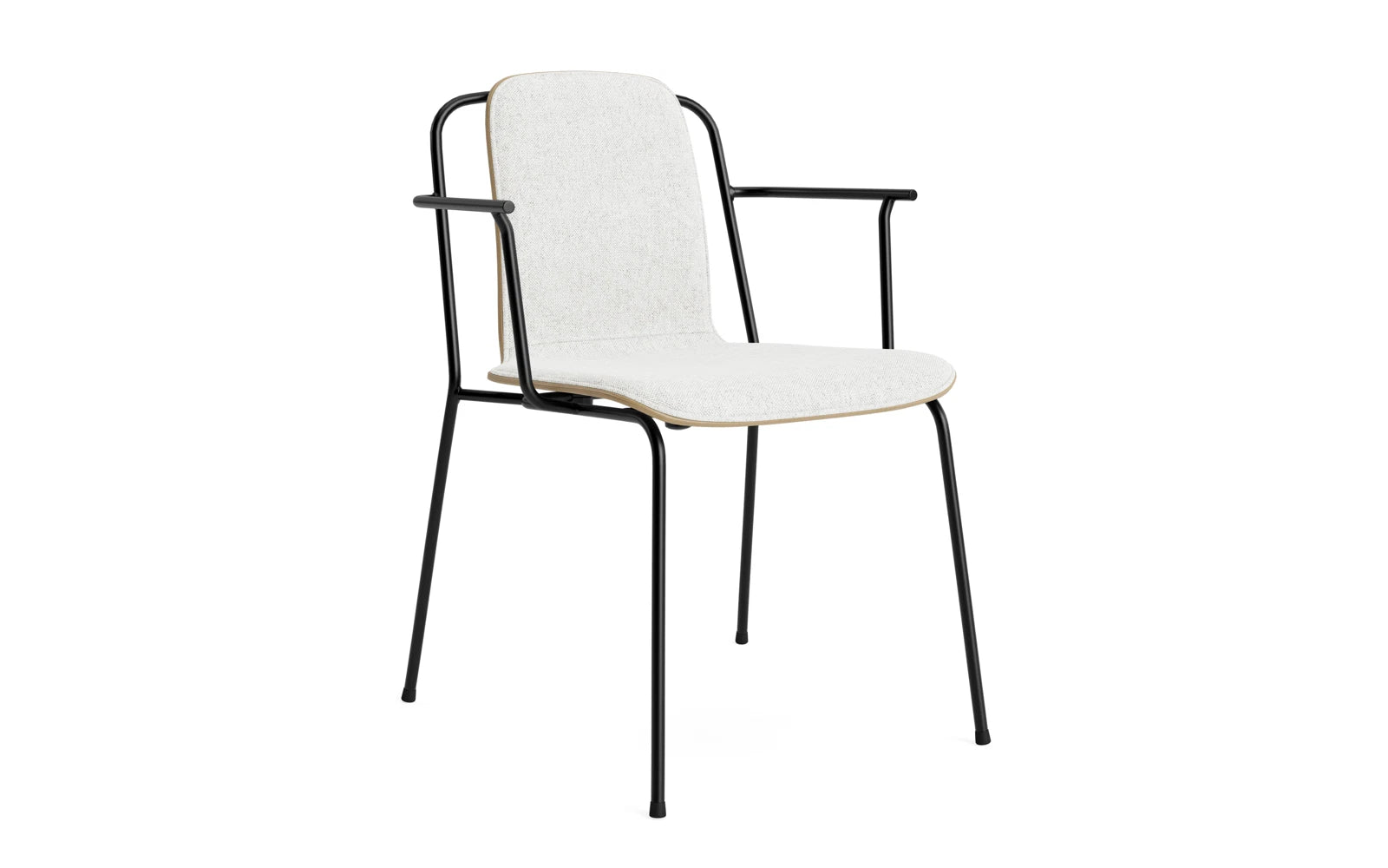 Studio Armlehnstuhl Frontpolster Schwarz Stahl Eiche/Hallingdal in Hallingdal 110 präsentiert im Onlineshop von KAQTU Design AG. Stuhl mit Armlehne ist von Normann Copenhagen