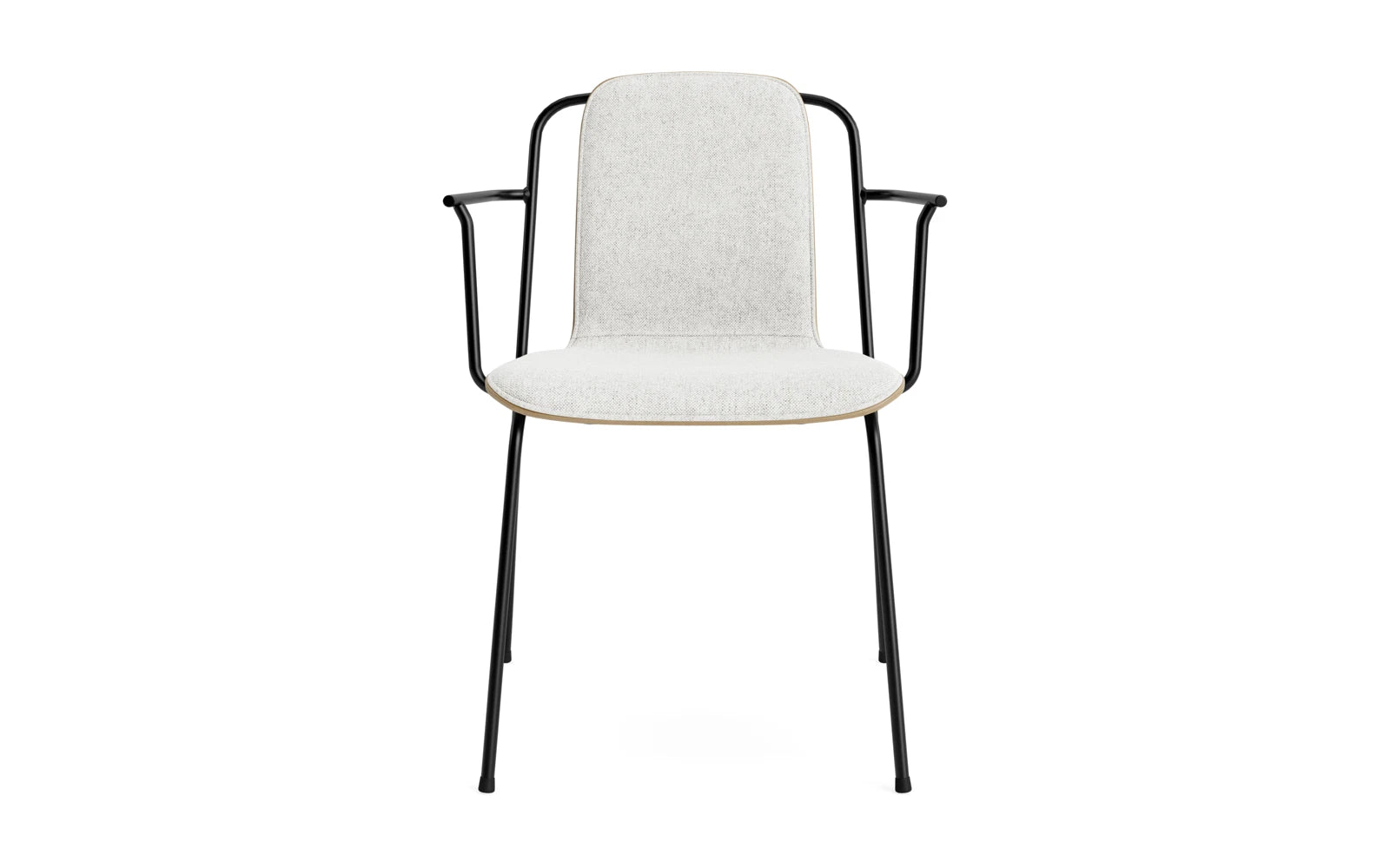 Studio Armlehnstuhl Frontpolster Schwarz Stahl Eiche/Hallingdal in Hallingdal 110 präsentiert im Onlineshop von KAQTU Design AG. Stuhl mit Armlehne ist von Normann Copenhagen