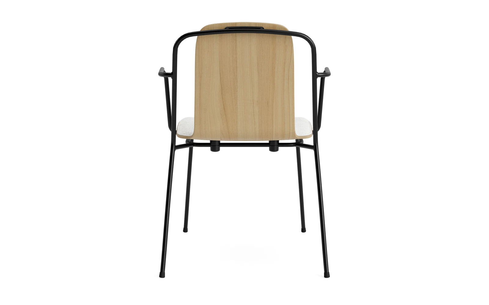 Studio Armlehnstuhl Frontpolster Schwarz Stahl Eiche/Hallingdal in Hallingdal 110 präsentiert im Onlineshop von KAQTU Design AG. Stuhl mit Armlehne ist von Normann Copenhagen