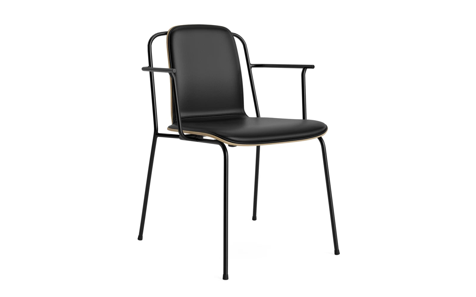 Der Studio Armlehnstuhl von Normann Copenhagen besticht durch sein grafisches Design mit schlankem Stahlrahmen und geformter Schale. Ideal für vielseitige Räume.