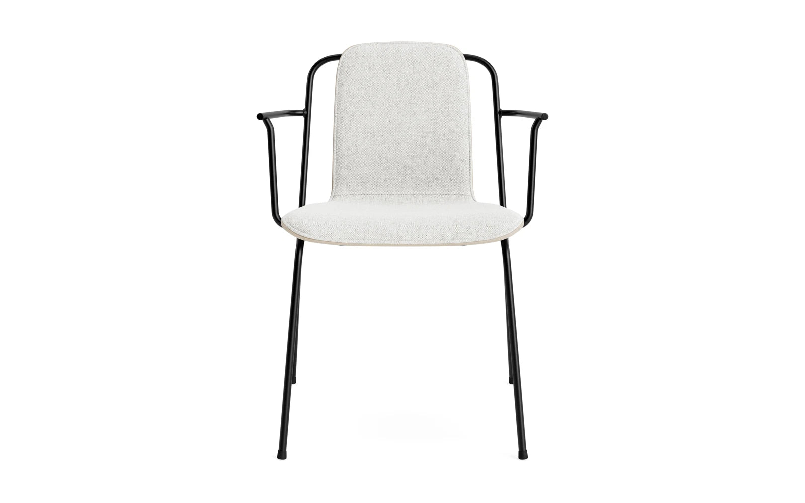 Studio Armlehnstuhl Frontpolster schwarzes Stahl & hellgrau Hallingdal in Hallingdal 110 präsentiert im Onlineshop von KAQTU Design AG. Stuhl mit Armlehne ist von Normann Copenhagen
