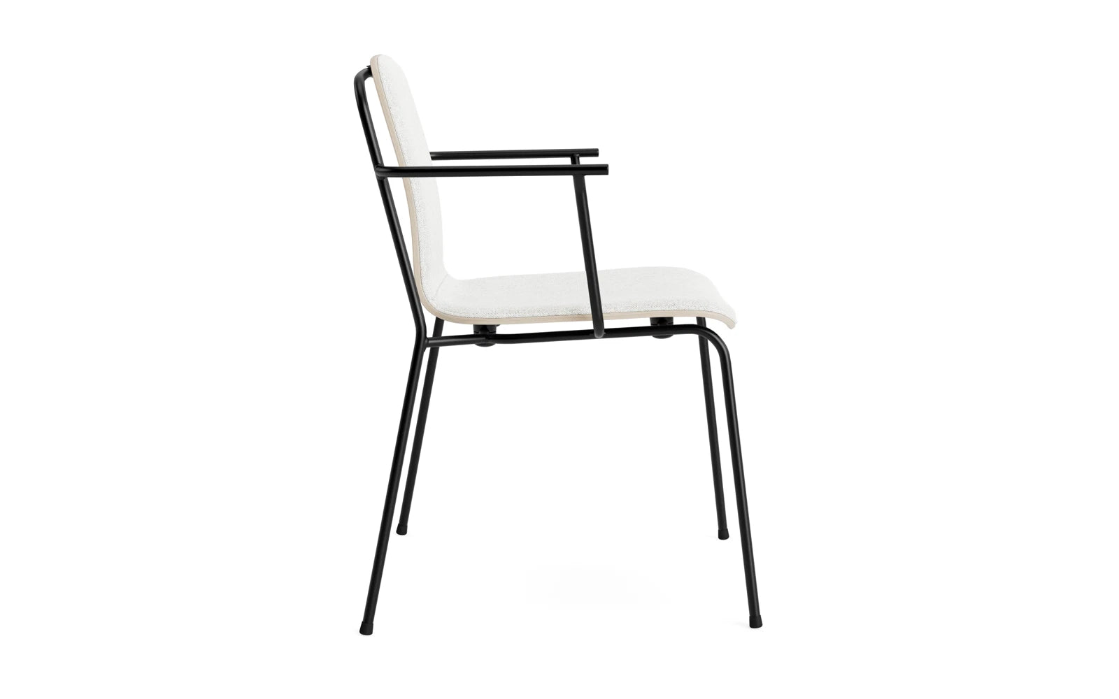 Studio Armlehnstuhl Frontpolster schwarzes Stahl & hellgrau Hallingdal in Hallingdal 110 präsentiert im Onlineshop von KAQTU Design AG. Stuhl mit Armlehne ist von Normann Copenhagen