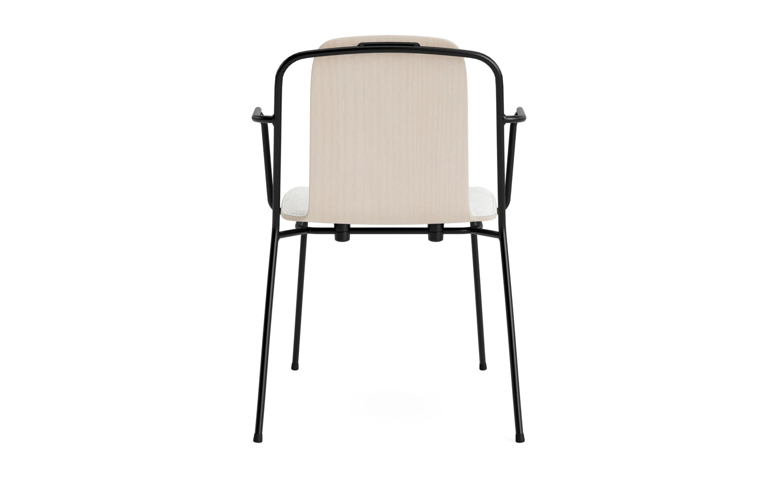 Studio Armlehnstuhl Frontpolster schwarzes Stahl & hellgrau Hallingdal in Hallingdal 110 präsentiert im Onlineshop von KAQTU Design AG. Stuhl mit Armlehne ist von Normann Copenhagen