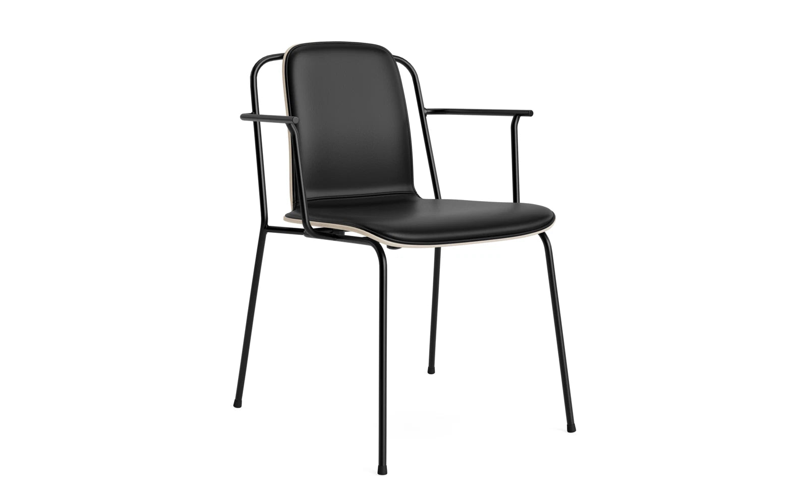 Studio Armlehnstuhl Frontpolster schwarzes Stahl & hellgrau Ultra in Ultra 41599 präsentiert im Onlineshop von KAQTU Design AG. Stuhl mit Armlehne ist von Normann Copenhagen