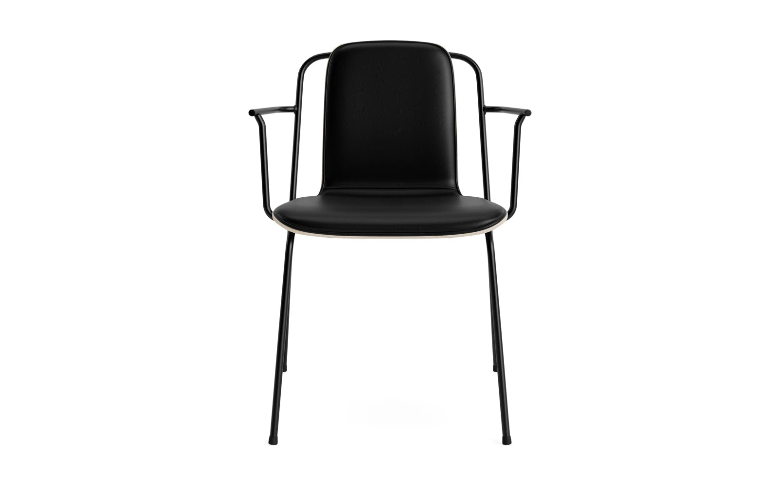 Studio Armlehnstuhl Frontpolster schwarzes Stahl & hellgrau Ultra in Ultra 41599 präsentiert im Onlineshop von KAQTU Design AG. Stuhl mit Armlehne ist von Normann Copenhagen