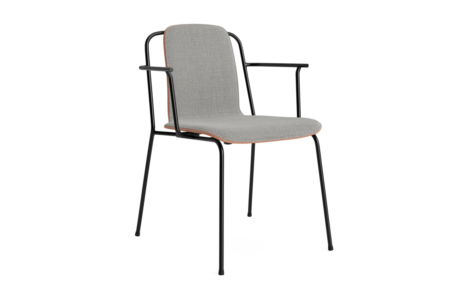 Studio Armlehnstuhl Frontpolster schwarzes Stahl & Braun Remix in Remix 133 präsentiert im Onlineshop von KAQTU Design AG. Stuhl mit Armlehne ist von Normann Copenhagen