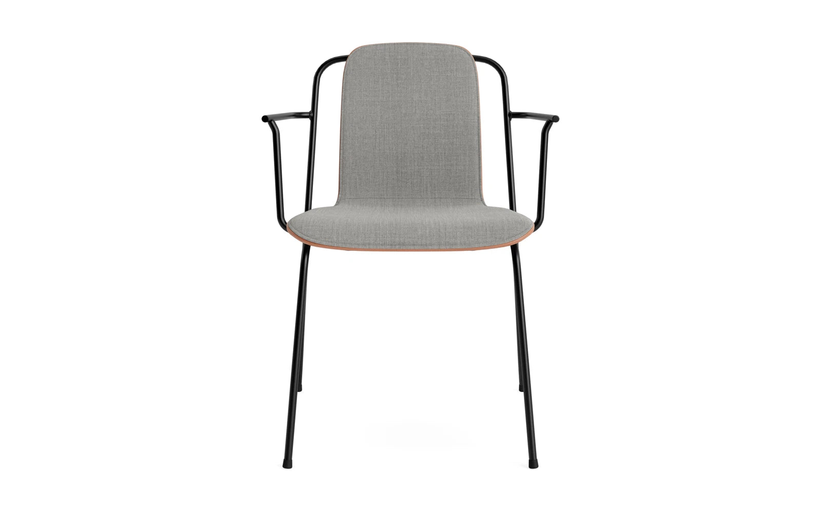 Studio Armlehnstuhl Frontpolster schwarzes Stahl & Braun Remix in Remix 133 präsentiert im Onlineshop von KAQTU Design AG. Stuhl mit Armlehne ist von Normann Copenhagen