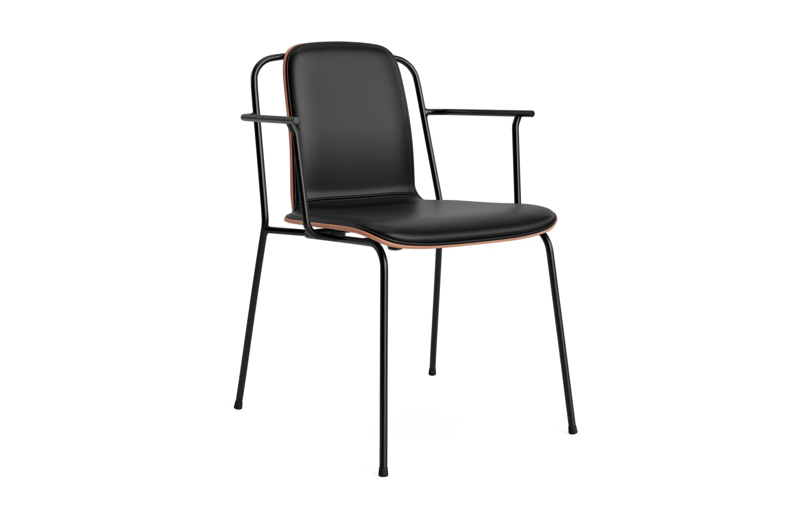 Studio Armlehnstuhl Frontpolster schwarzes Stahl & Braun Ultra in Ultra 41599 präsentiert im Onlineshop von KAQTU Design AG. Stuhl mit Armlehne ist von Normann Copenhagen