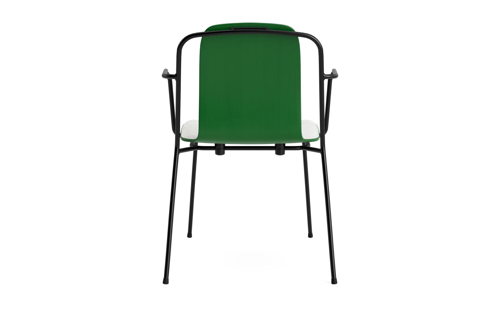 Studio Armlehnstuhl Frontpolster schwarzes Stahl & Grün Hallingdal in Hallingdal 110 präsentiert im Onlineshop von KAQTU Design AG. Stuhl mit Armlehne ist von Normann Copenhagen