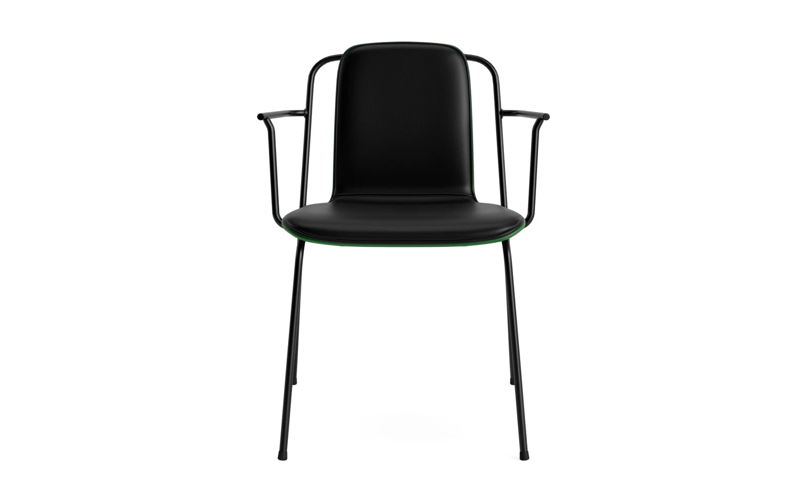 Studio Armlehnstuhl Frontpolster schwarzes Stahl & Grün Ultra in Ultra 41599 präsentiert im Onlineshop von KAQTU Design AG. Stuhl mit Armlehne ist von Normann Copenhagen