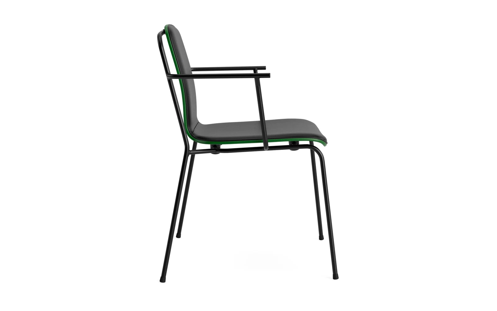 Studio Armlehnstuhl Frontpolster schwarzes Stahl & Grün Ultra in Ultra 41599 präsentiert im Onlineshop von KAQTU Design AG. Stuhl mit Armlehne ist von Normann Copenhagen