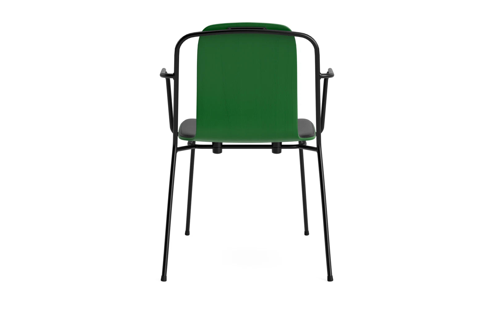 Studio Armlehnstuhl Frontpolster schwarzes Stahl & Grün Ultra in Ultra 41599 präsentiert im Onlineshop von KAQTU Design AG. Stuhl mit Armlehne ist von Normann Copenhagen