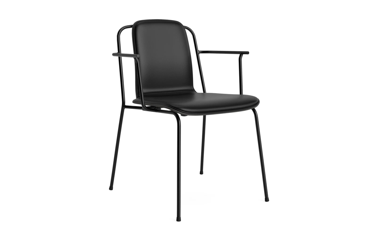 Studio Armlehnstuhl Frontpolster schwarzes Stahl & Schwarz Ultra in Ultra 41599 präsentiert im Onlineshop von KAQTU Design AG. Stuhl mit Armlehne ist von Normann Copenhagen