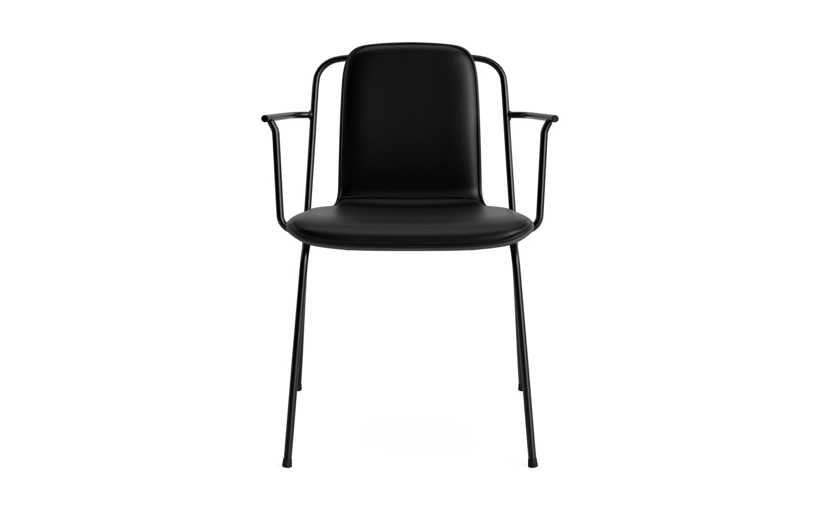 Studio Armlehnstuhl Frontpolster schwarzes Stahl & Schwarz Ultra in Ultra 41599 präsentiert im Onlineshop von KAQTU Design AG. Stuhl mit Armlehne ist von Normann Copenhagen
