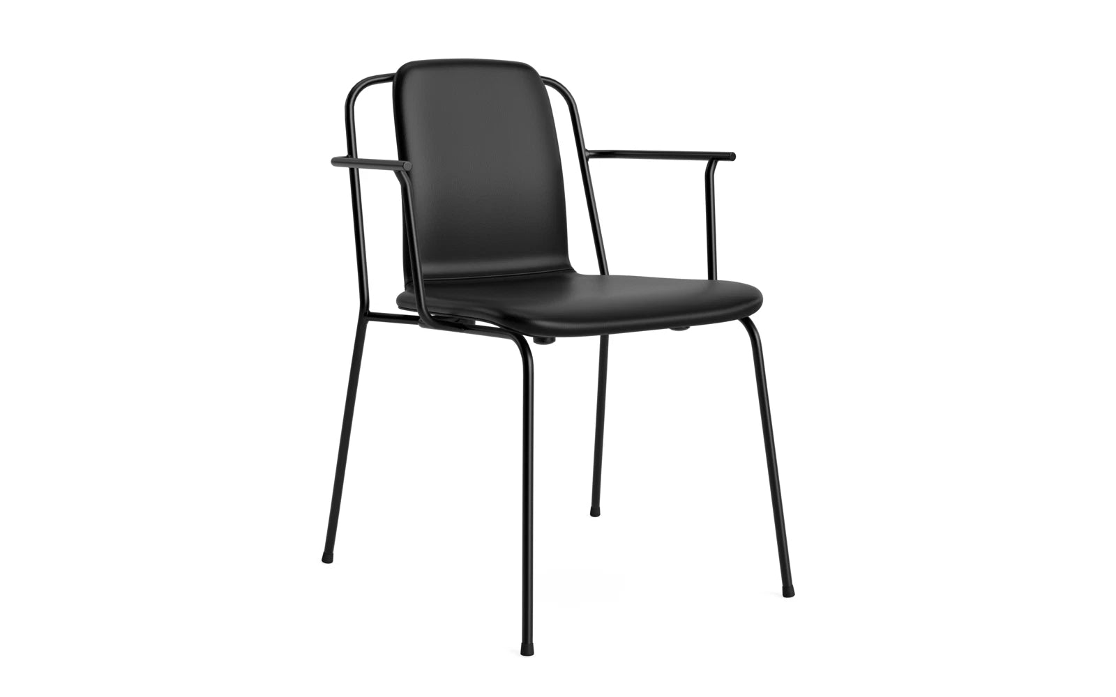 Studio Armlehnstuhl Vollpolster Schwarz Stahl/ Ultra Leder in Ultra 41599 präsentiert im Onlineshop von KAQTU Design AG. Stuhl mit Armlehne ist von Normann Copenhagen