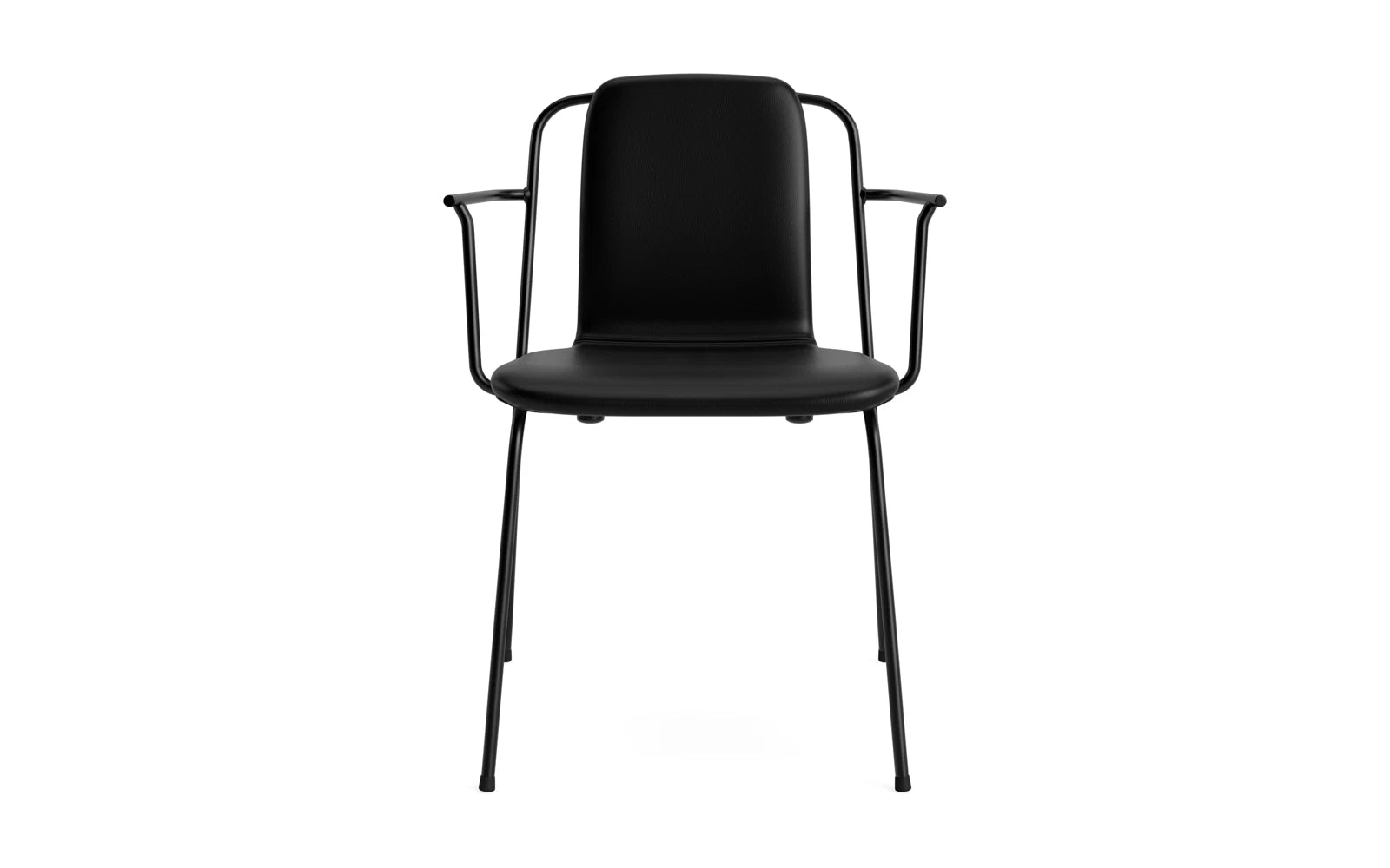 Studio Armlehnstuhl Vollpolster Schwarz Stahl/ Ultra Leder in Ultra 41599 präsentiert im Onlineshop von KAQTU Design AG. Stuhl mit Armlehne ist von Normann Copenhagen