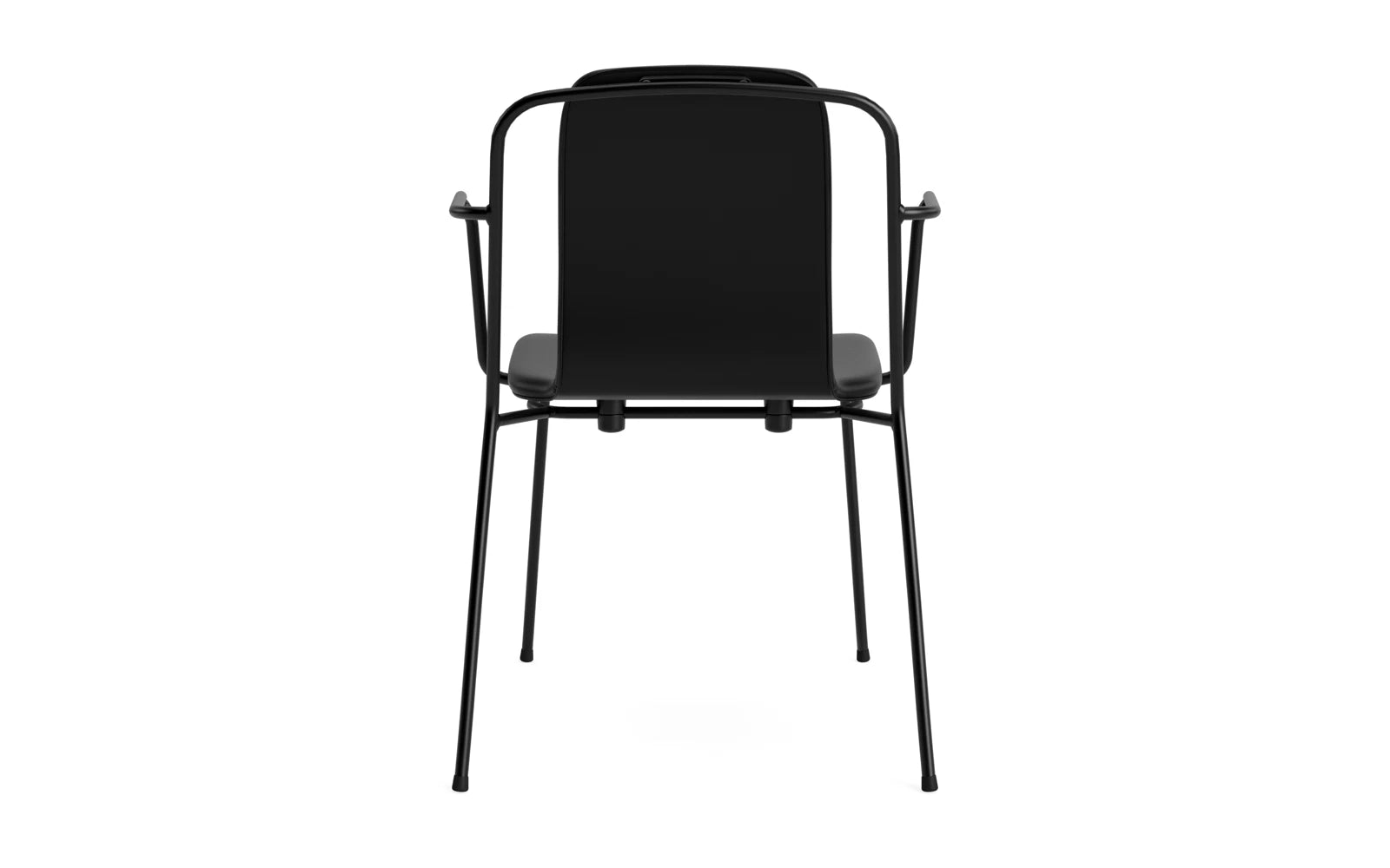 Studio Armlehnstuhl Vollpolster Schwarz Stahl/ Ultra Leder in Ultra 41599 präsentiert im Onlineshop von KAQTU Design AG. Stuhl mit Armlehne ist von Normann Copenhagen