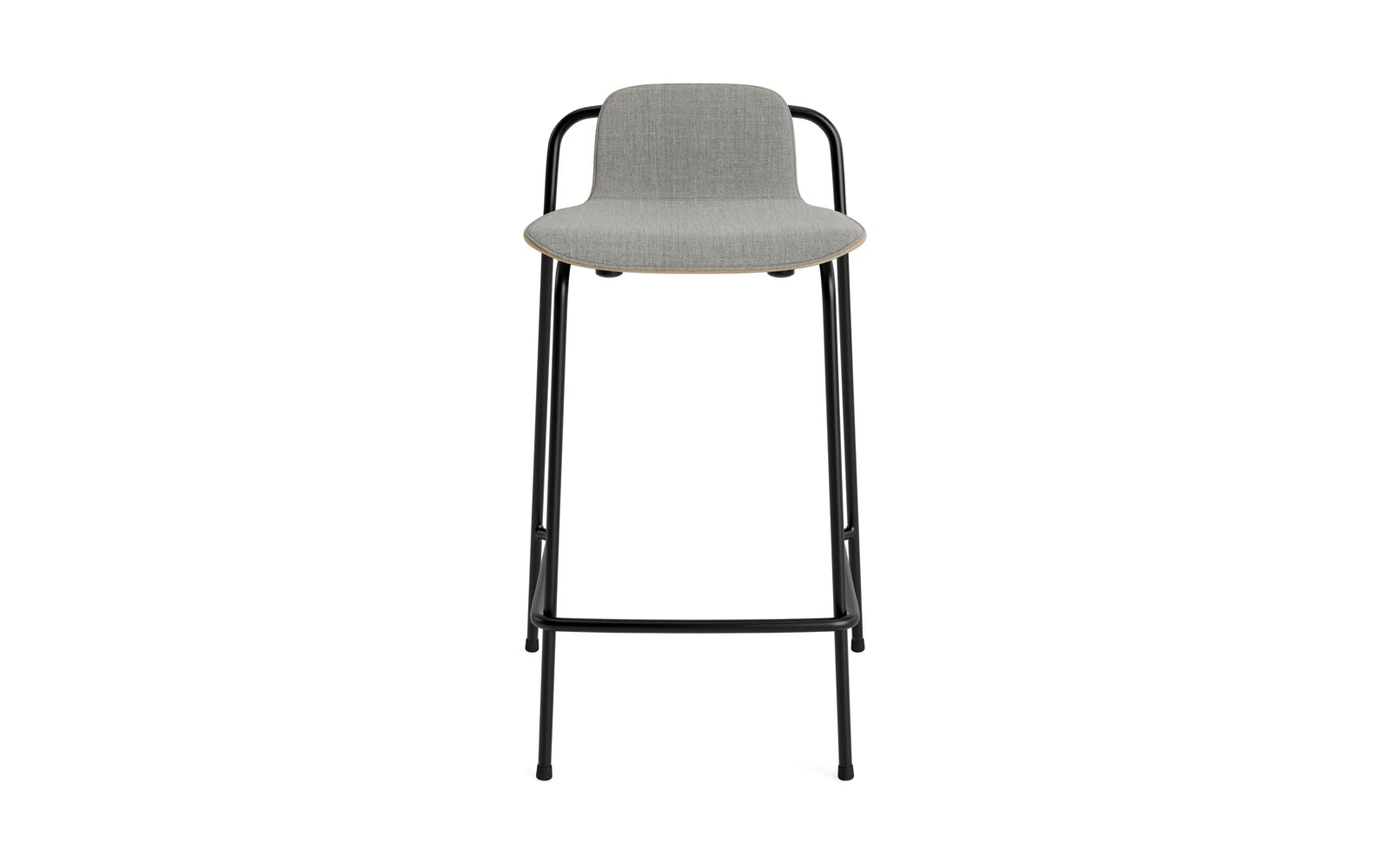 Studio bar chair 65 cm front pad black steel/ oak/ remix