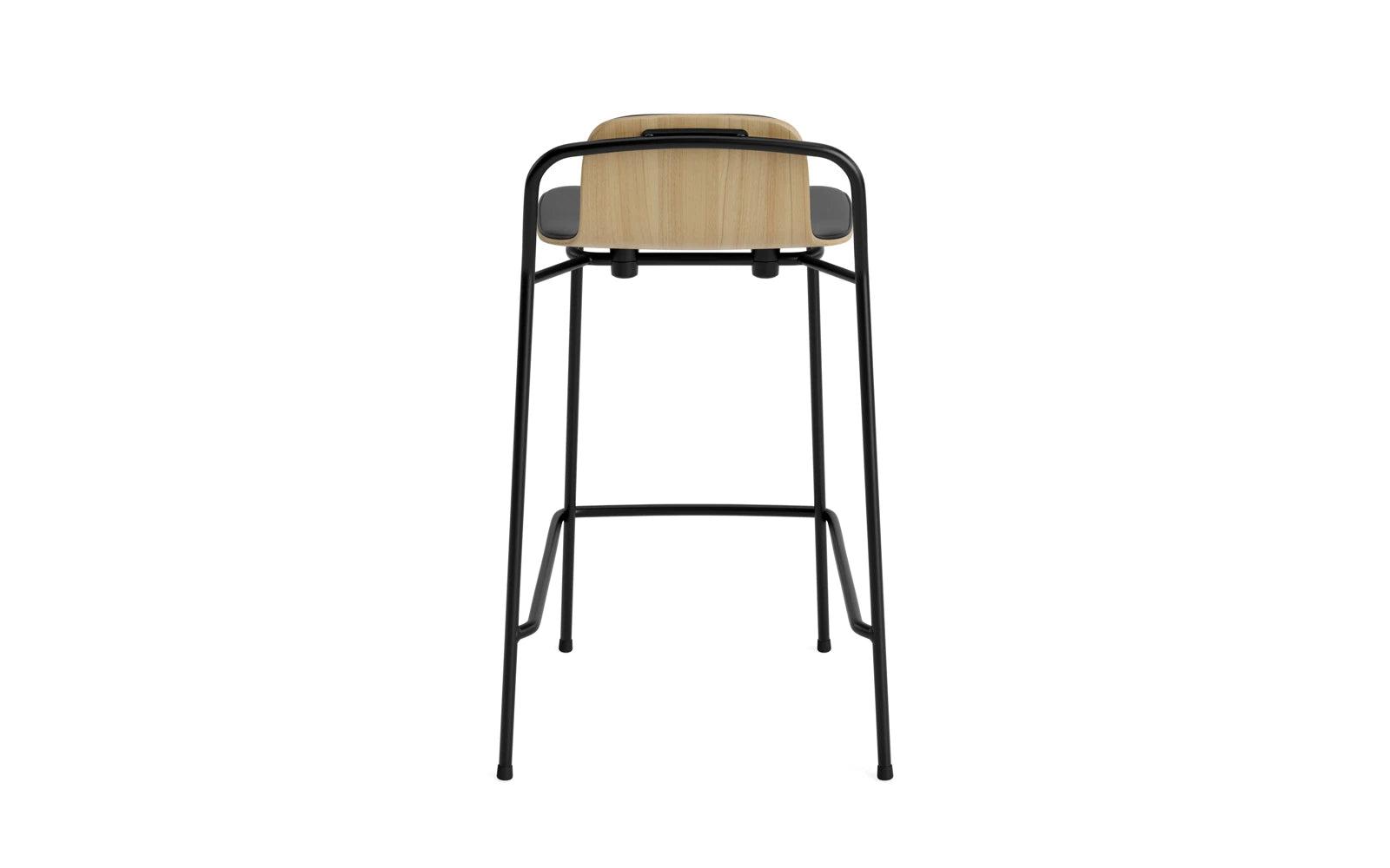 Studio Barstuhl 65 cm frontpolster schwarzes Stahl/ Eiche/ Ultra in Ultra 41599 präsentiert im Onlineshop von KAQTU Design AG. Barstuhl ist von Normann Copenhagen