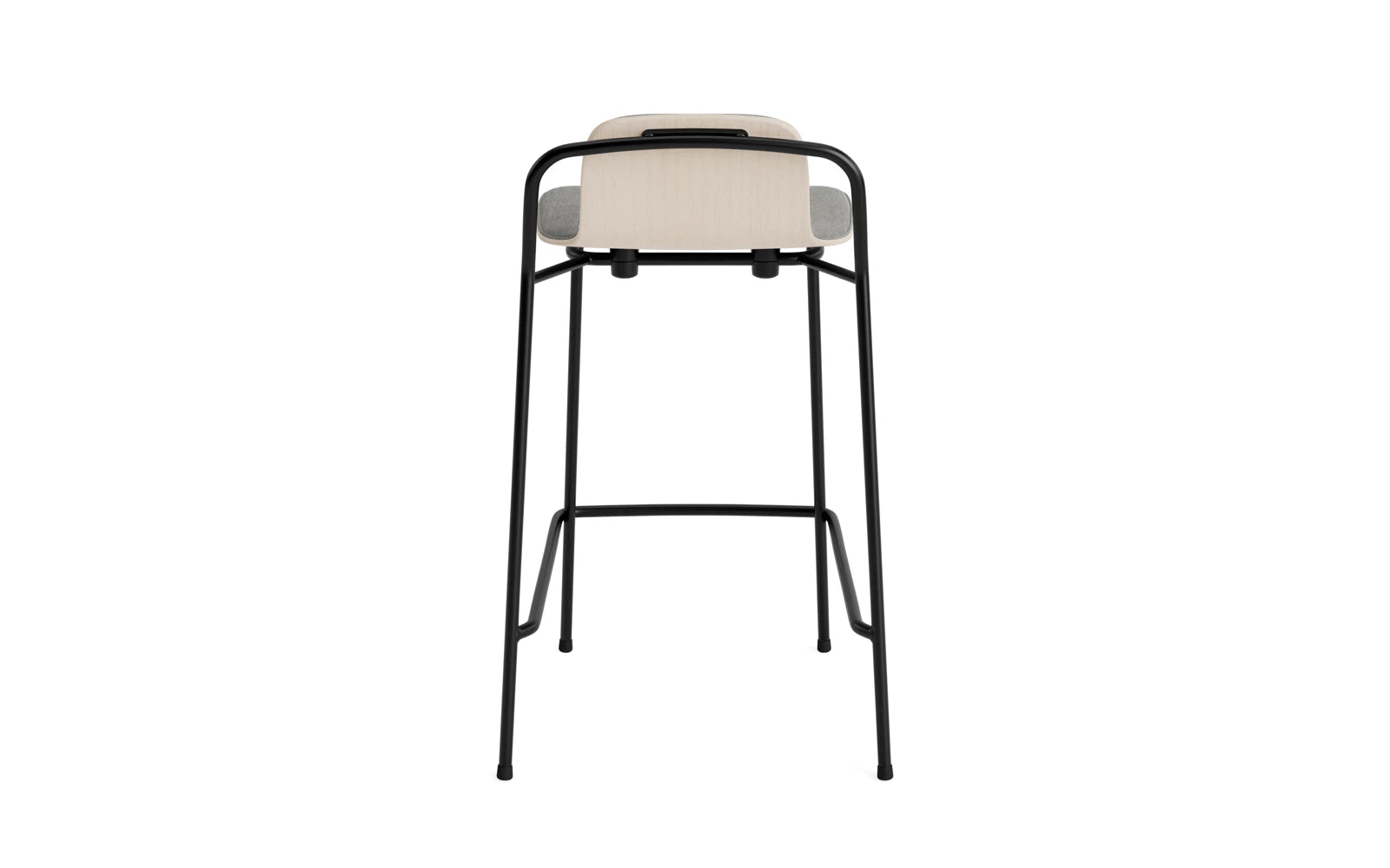 Studio Barstuhl 65 cm frontpolster schwarzes Stahl/ Hellgrau/ Remix in Remix 133 präsentiert im Onlineshop von KAQTU Design AG. Barstuhl ist von Normann Copenhagen