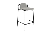 Tabouret de bar Studio 65 cm entièrement rembourré en acier noir