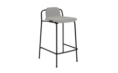 Tabouret de bar Studio 65 cm entièrement rembourré en acier noir
