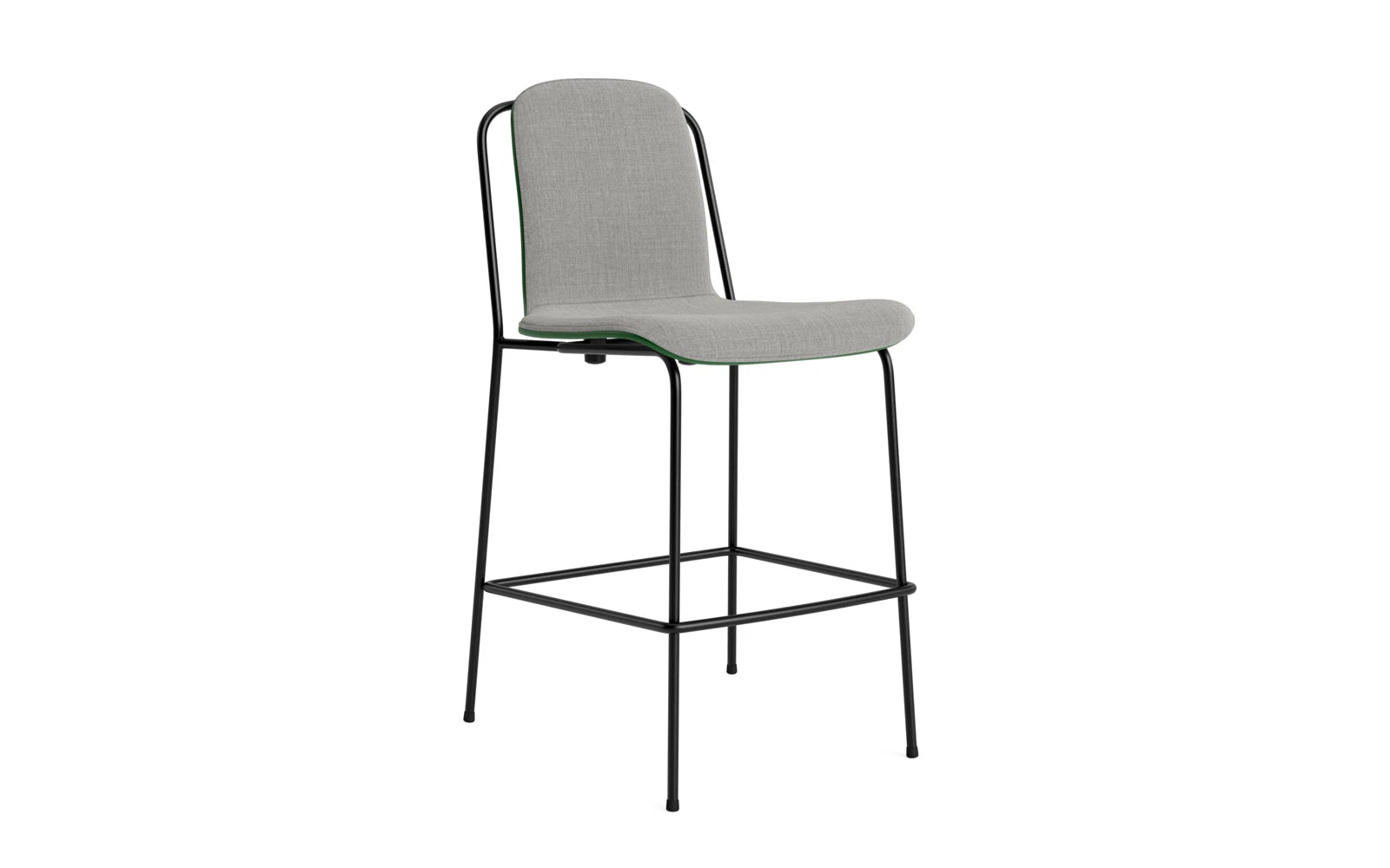 Studio Barstuhl 65 cm frontpolster schwarzes Stahl/ Grün/ Remix in Remix 133 präsentiert im Onlineshop von KAQTU Design AG. Barstuhl ist von Normann Copenhagen