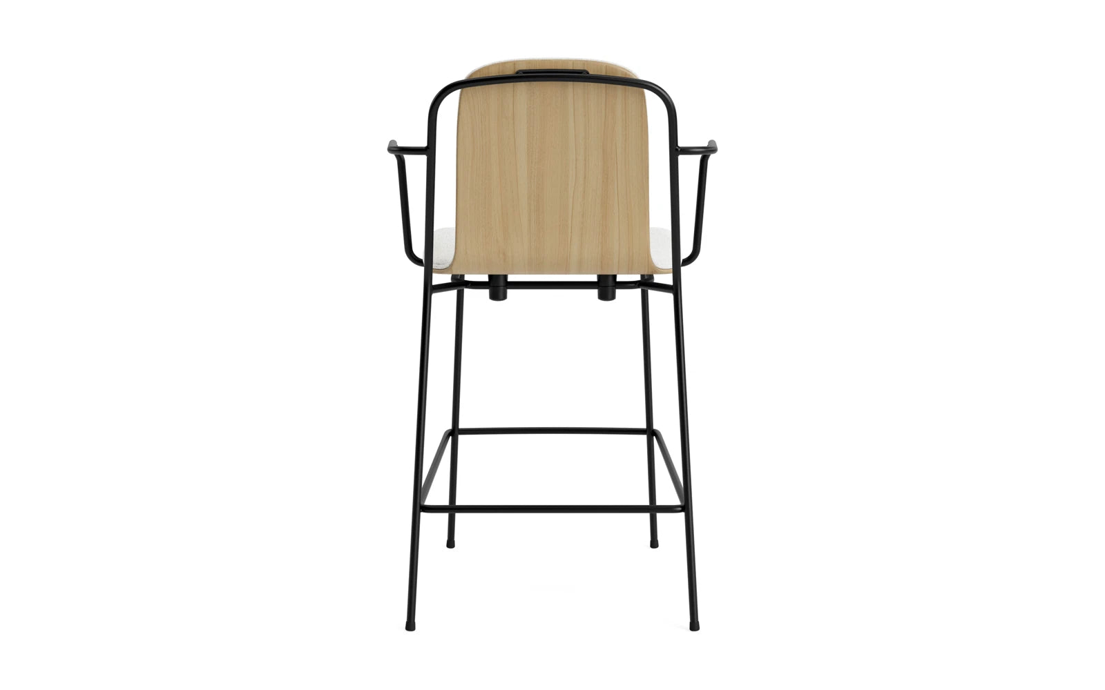 Studio Barstuhl mit Armlehne 65 cm frontpolster schwarzes Stahl/ Eiche/ Hallingdal in Hallingdal 110 präsentiert im Onlineshop von KAQTU Design AG. Barstuhl ist von Normann Copenhagen