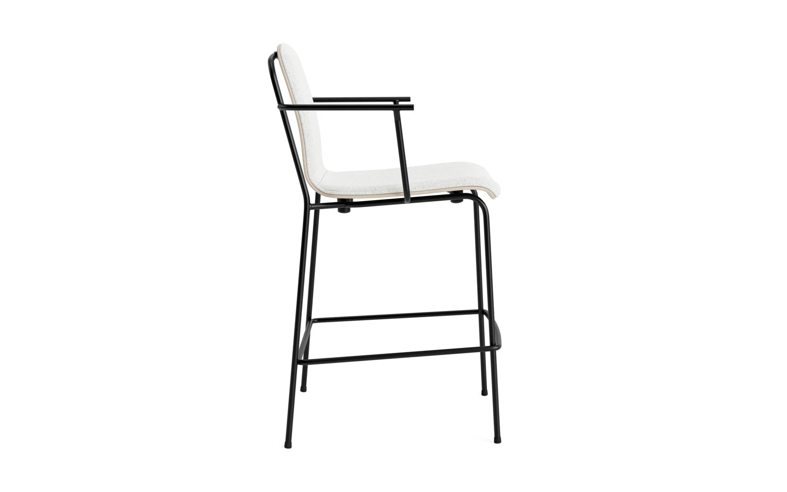 Studio Barstuhl mit Armlehne 65 cm frontpolster schwarzes Stahl/ Hellgrau/ Hallingdal in Hallingdal 110 präsentiert im Onlineshop von KAQTU Design AG. Barstuhl ist von Normann Copenhagen