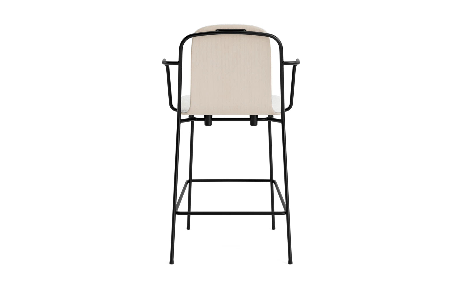 Studio Barstuhl mit Armlehne 65 cm frontpolster schwarzes Stahl/ Hellgrau/ Hallingdal in Hallingdal 110 präsentiert im Onlineshop von KAQTU Design AG. Barstuhl ist von Normann Copenhagen