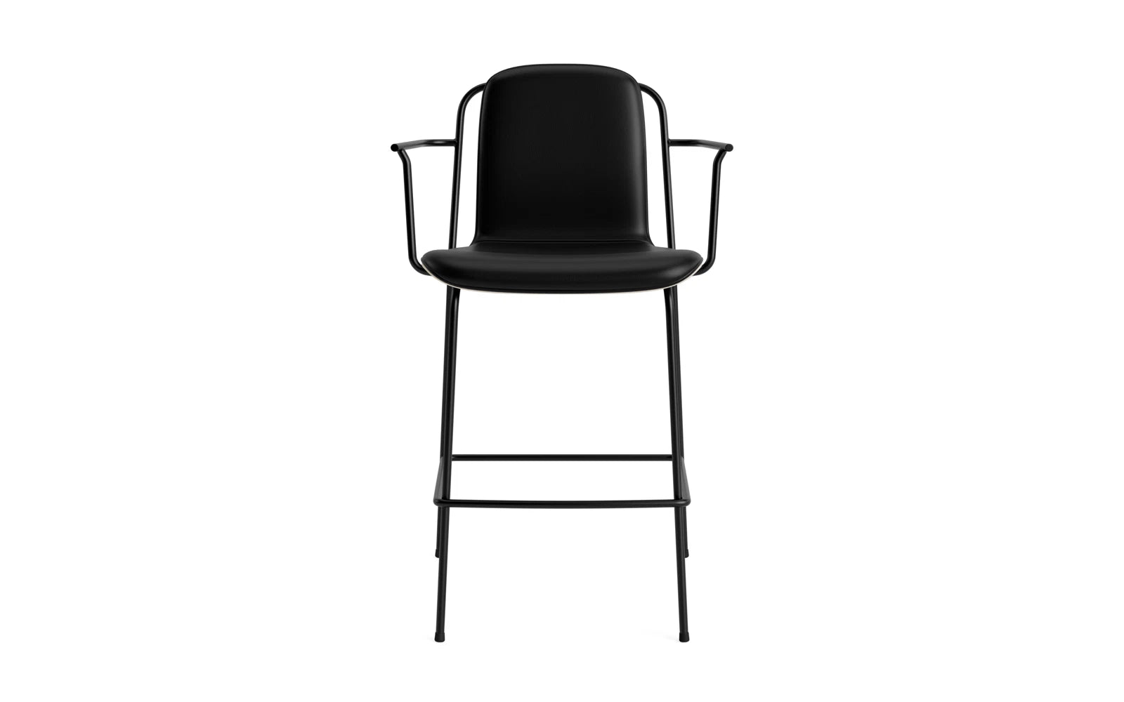 Studio Barstuhl mit Armlehne 65 cm frontpolster schwarzes Stahl/ Hellgrau/ Ultra in Ultra 41599 präsentiert im Onlineshop von KAQTU Design AG. Barstuhl ist von Normann Copenhagen