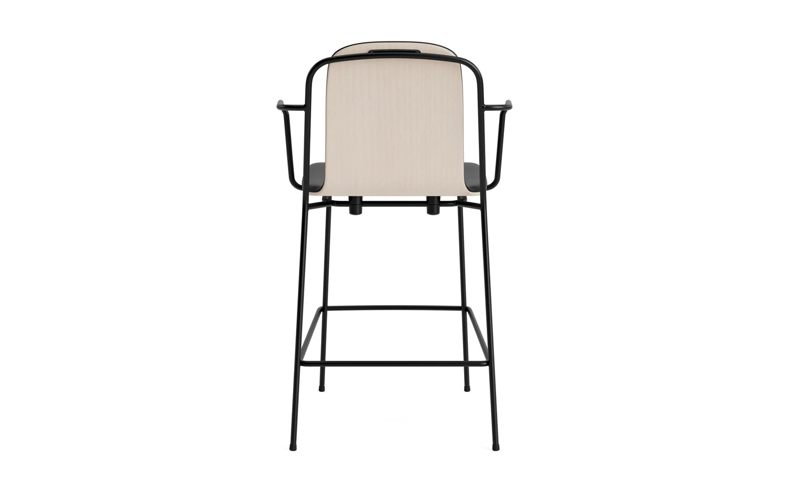 Studio Barstuhl mit Armlehne 65 cm frontpolster schwarzes Stahl/ Hellgrau/ Ultra in Ultra 41599 präsentiert im Onlineshop von KAQTU Design AG. Barstuhl ist von Normann Copenhagen