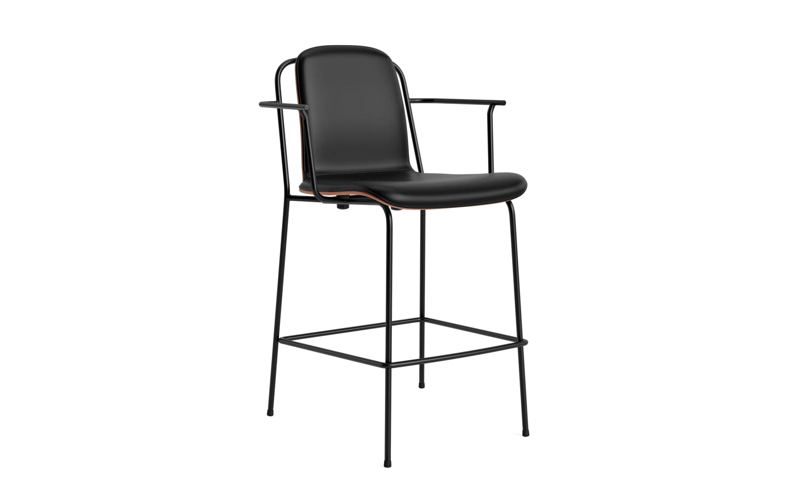 Studio Barstuhl 65 cm frontpolster schwarzes Stahl/ Braun/ Ultra in Ultra 41599 präsentiert im Onlineshop von KAQTU Design AG. Barstuhl ist von Normann Copenhagen