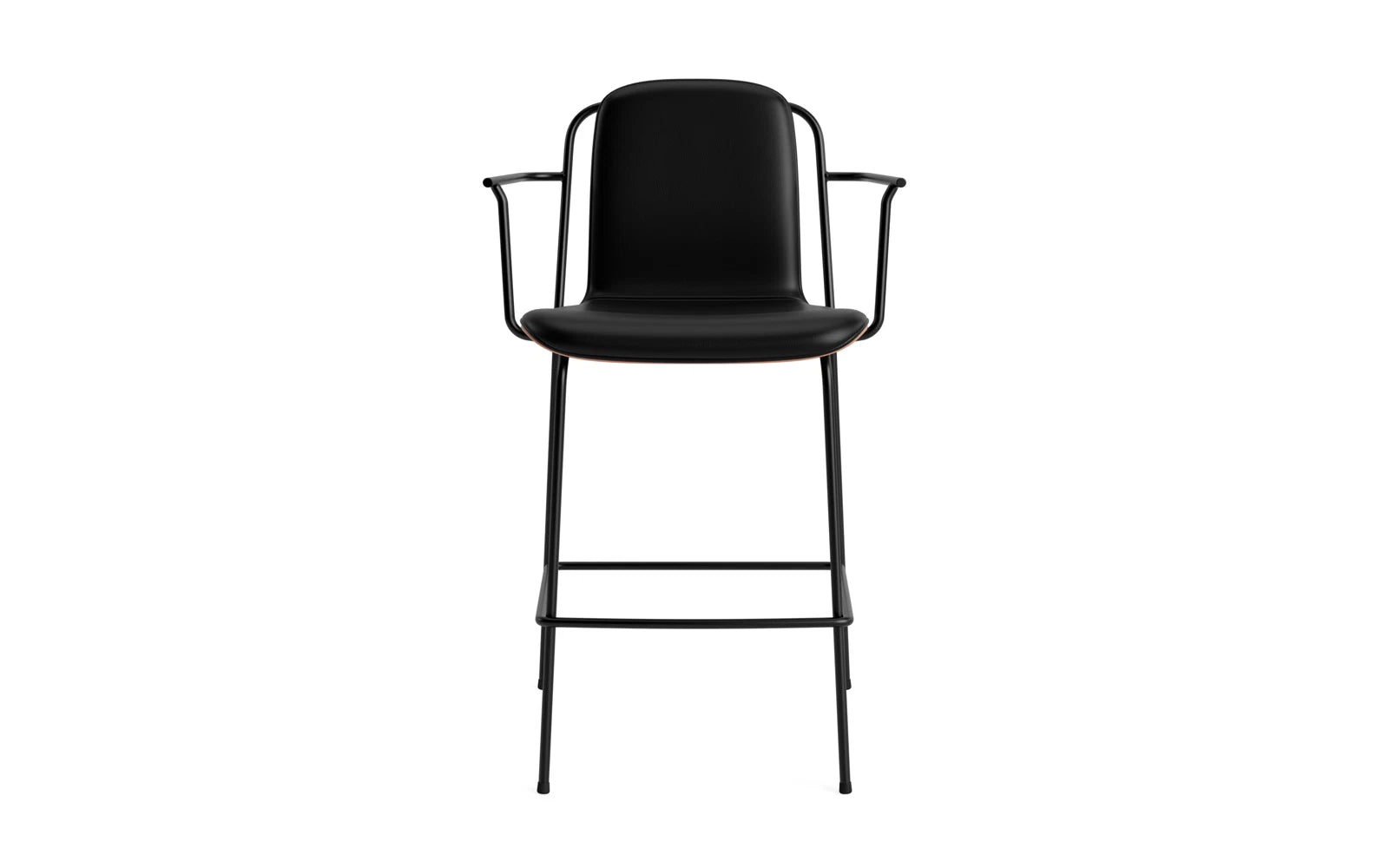 Studio Barstuhl 65 cm frontpolster schwarzes Stahl/ Braun/ Ultra in Ultra 41599 präsentiert im Onlineshop von KAQTU Design AG. Barstuhl ist von Normann Copenhagen