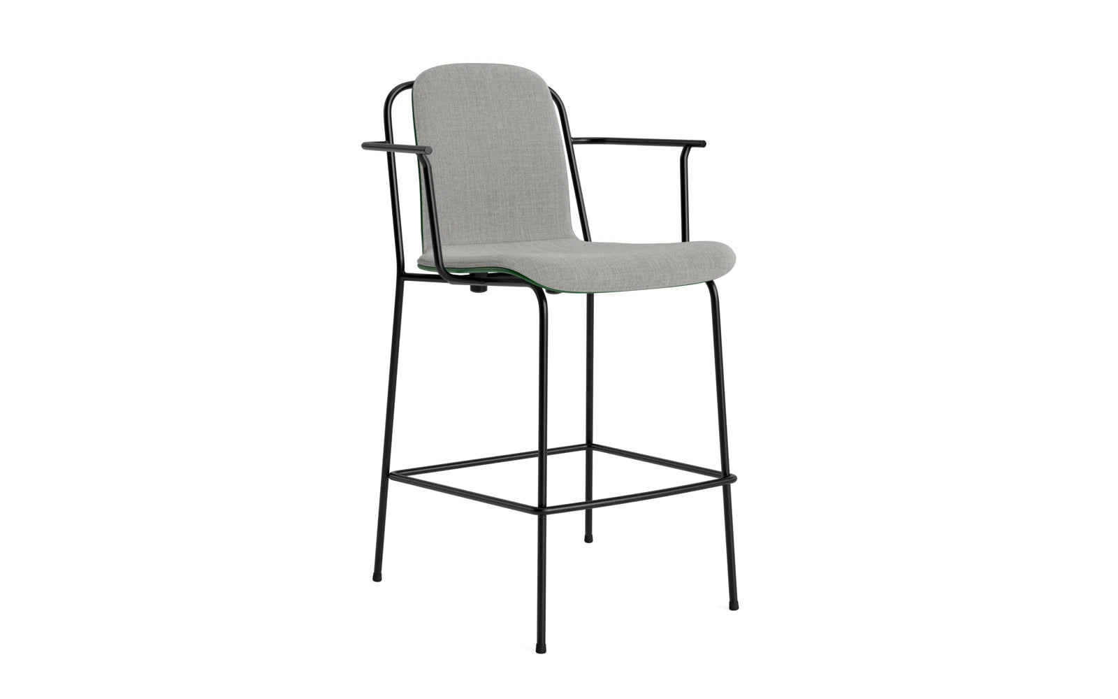 Studio Barstuhl 65 cm frontpolster schwarzes Stahl/ Grün/ Remix in Remix 133 präsentiert im Onlineshop von KAQTU Design AG. Barstuhl ist von Normann Copenhagen
