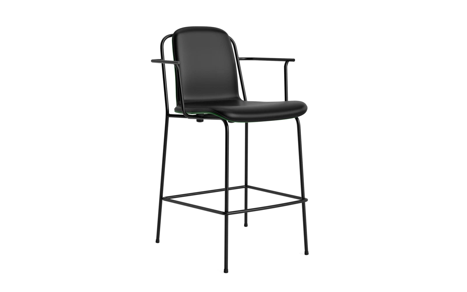Studio Barstuhl 65 cm frontpolster schwarzes Stahl/ Grün/ Ultra in Ultra 41599 präsentiert im Onlineshop von KAQTU Design AG. Barstuhl ist von Normann Copenhagen